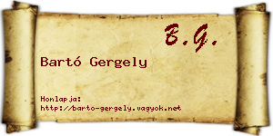 Bartó Gergely névjegykártya